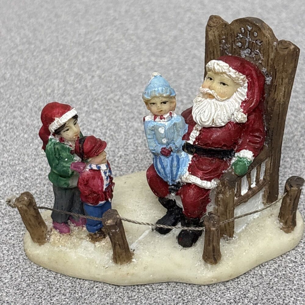Christmas Village Lot, Children Visit with Santa Clause And Presents Figurines - Picture 4 of 9